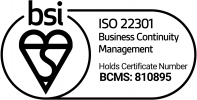Certified to ISO 22301 – Business Continuity Management badge